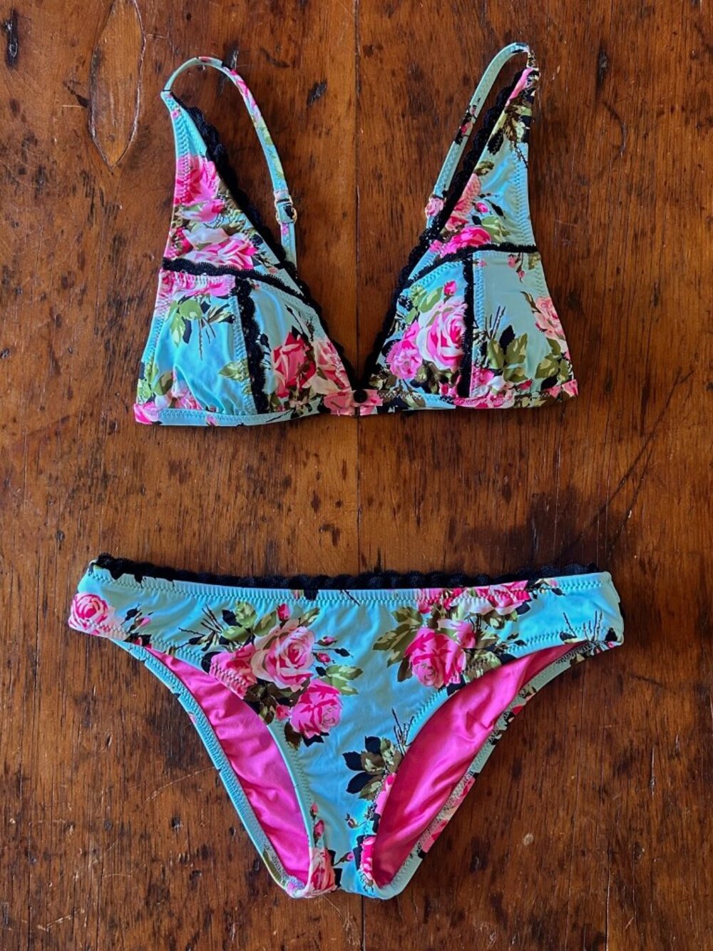 Vintage Betsey Johnson Floral Bikini Set